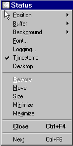 View of the System Menu list